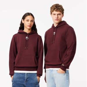 Lacoste - Print Hoodie - Rood Kastanjebruin - Heren