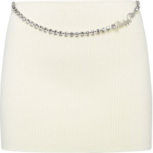 Philipp Plein - Viscose Stretch Mini Rok - Wit - Dames