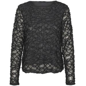 Vero Moda vmelga ls short boatneck glitter to 10317053 asphalt