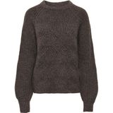 Trui met ronde hals en lange mouwen ONLY. Polyester materiaal. Maten XS. Kastanje kleur