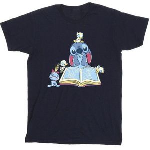 Disney Heren Lilo Stitch Lezen Boek T-Shirt