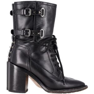 Valentino Garavani Rockstud Dubbelgesp Hakken in Zwart Leer