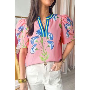 Bloemige Puff Sleeve Blouse