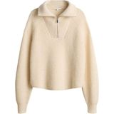 OPUS - Poy - Damespullover - Regular Fit - Materiaalmix met Wol en Alpaca