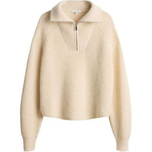 OPUS - Poy - Damespullover - Regular Fit - Materiaalmix met Wol en Alpaca