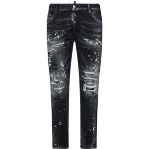 Dsquared2 - Tidy Biker Jean - Zwart - Versterkte Gescheurde Jeans