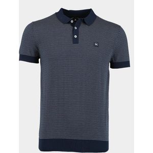 Scotland Blue Bos bright blue polo korte mouw sjors polo stripes flatknit 23108sj08sb/290 navy