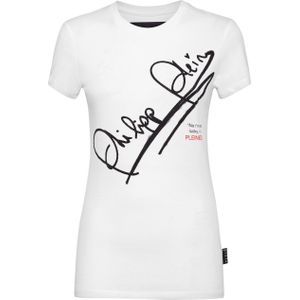 Philipp Plein - T-Shirt Ronde Hals Signature - Wit - Dames - Katoen