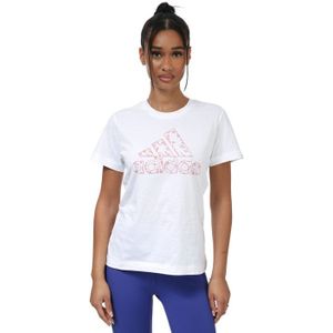 adidas - Outlined Floral Graphic T-Shirt - Wit - Dames