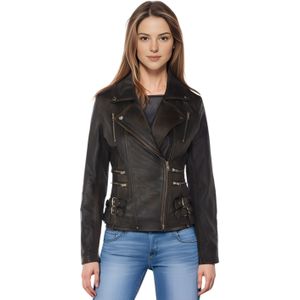 Brando - Constantia - Bikerjack - Zwart - Leren