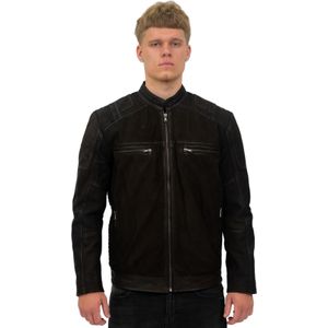 Heren - Bikerjack - Bruin - Wenen - Gepolijst Leer