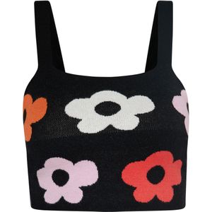 Mymo - Crop-top - Zwart - Veelkleurig - Aansluitend Silhouet