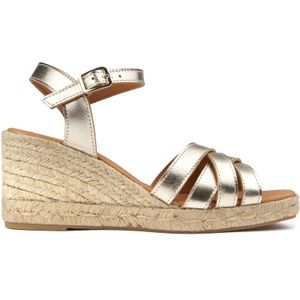 Sole Angel - Wedge Espadrille Sandalen - Zilver - Cross-strap Ontwerp