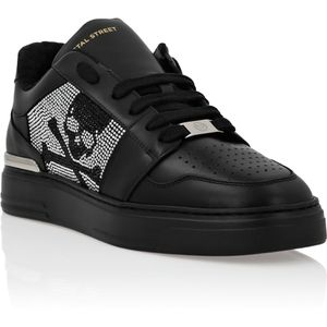 Philipp Plein - Lo-Top Crystal Leather - Sneakers - Grijs - Nappaleer en Suède