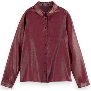 Scotch & Soda 168822 5115 scotch and soda cotton lurex regular fit shirt aubergine sunset