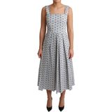 Dolce Gabbana - Floral Print - A-lijn Jurk - Blauw en Wit