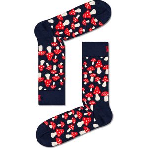 Happy Socks Donkerblauwe sokken met paddenstoelen printjes unisex