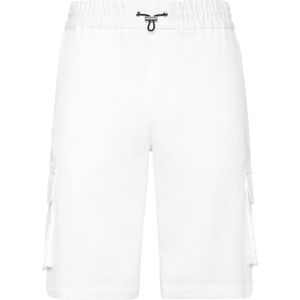 Philipp Plein - Cargo Shorts Racing Club - Korte Broeken - Wit - Katoen