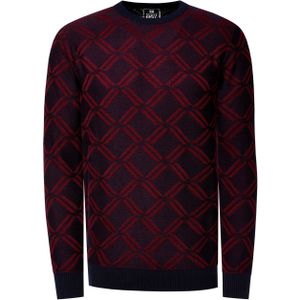 Rusty Neal - Gebreide Trui - Fijn - Ruitpatroon - Ronde Hals