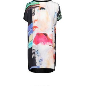 Jurken - Mouwloze Losvallende Jurk - Geweven Stof - Ronde Halslijn - Print