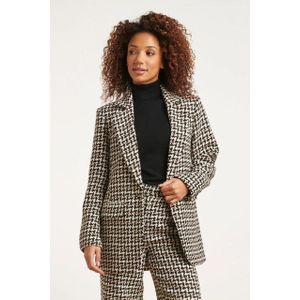 Smashed Lemon - 23516 - Fitted Blazer - Pied de Poule - Zwart Wit Rood
