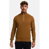 Kronstadt Carlo Sweatshirt ritssluiting bruin, Effen