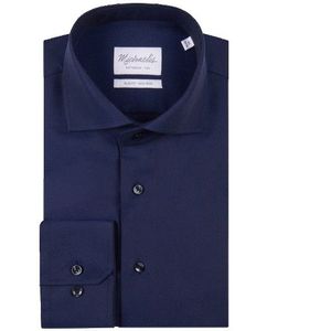 Michaelis Donker overhemd met subtiele diagonale strepen