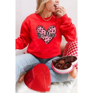Leopard Hart Valentijn Sweater