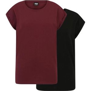Urban Classics Dames verlengd schouder t-shirt (set van 2)