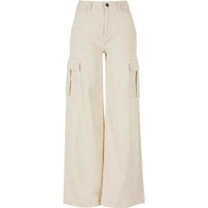 Urban Classics Dames twill hoge taille wijde pijpen cargo broek
