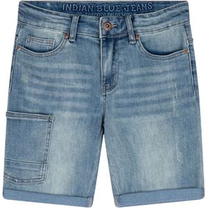 Indian Blue Jongens korte jeans worker light blue denim