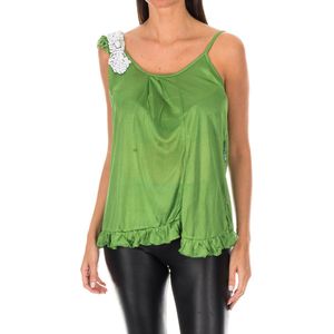 Damestop met dunne bandjes en ruches BDM0426