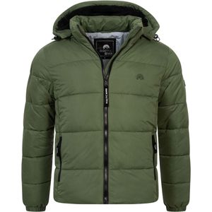 Arctic Seven - Heren Winterjas - Donkergroen - Gewatteerd - Afneembare Capuchon