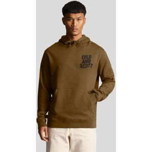Lyle And Scott - Ripple Logo Hoodie - Olijf - Sweater