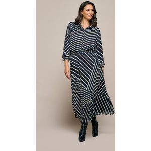 Norita - Print Rok - Zwart - Midi - Plissérok