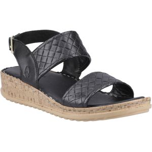 Hush Puppies - Ebony - Sandalen - Zwart - Gevlochten Leren