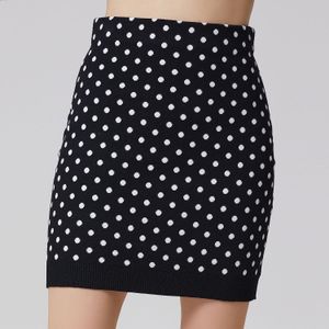 Gebreide minirok met stippen