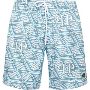 Philipp Plein - Hexagon Monogram - Zwembroek - Blauw - Polyester