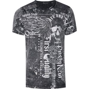 Rusty Neal - Flying-Skull T-shirt - Katoen - Rondhals - Normale Pasvorm