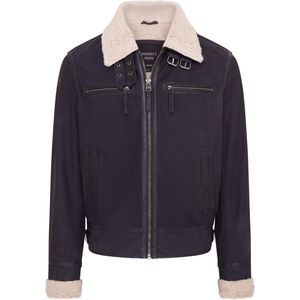 Heren - Sandnes - Bomberjack - Blauw - Echt Schapensuède