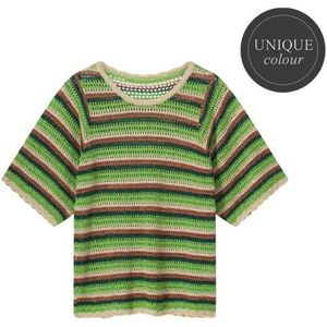 Summum Short sleeve sweater lurex stripe knit dessin