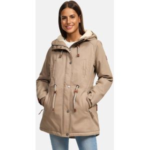 Navahoo - Ireliaa - Parka - Taupe - Windafstotend met Teddyvoering en Capuchon