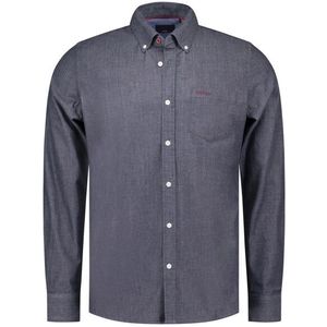 NZA - Blauw - Katoenen Overhemd - Stretch - Lange Mouwen - Regular Fit