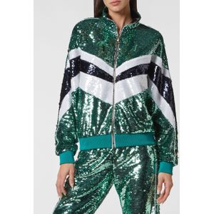 Philipp Plein - Trainingspak - Groen - Katoen - Met Kristallen en Paillettenversiering