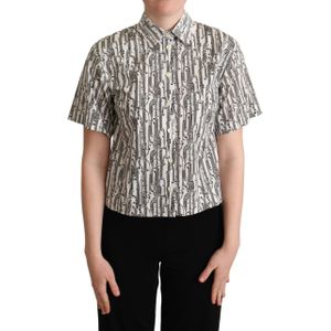 Dolce & Gabbana Dames Witte Bloemige Kraagblouse