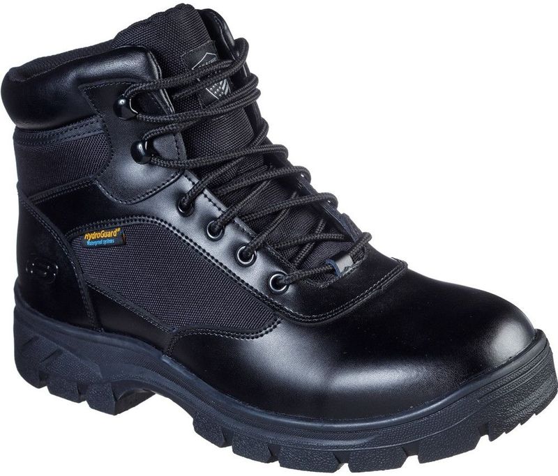 Skechers - Wascana Benen - Industriële Laarzen - Zwart Leer - Waterafstotend