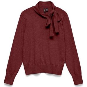 Vero Moda - Vmnina Bow LS Knit Pullover - Bordeaux - Gebreide Trui