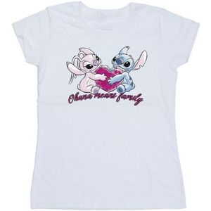 Li-cense Disney dames lilo and stitch ohana hart met engel katoenen t-shirt