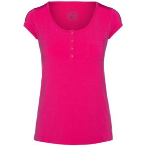 T-shirt - Cap Sleeve Tee - Zacht - Met Knoopsluiting - Kapmouw