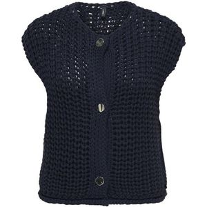 Only - Onlchloe Ss Rib Button - Gilet - Sky Captain - Dames